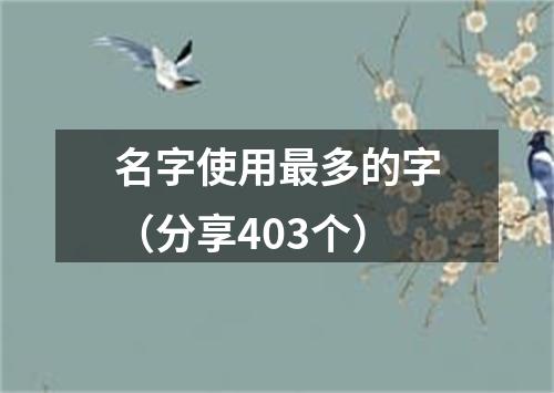 名字使用最多的字（分享403个）