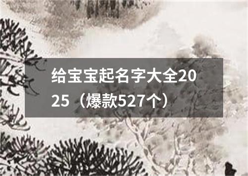 给宝宝起名字大全2025（爆款527个）