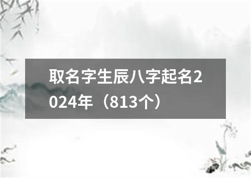 取名字生辰八字起名2024年（813个）