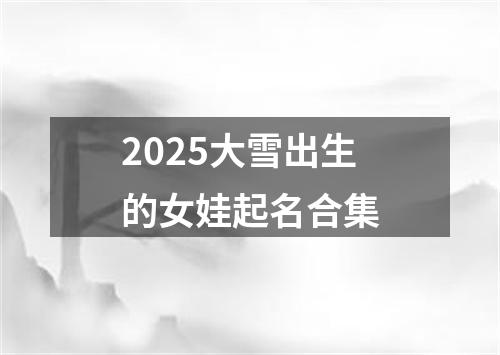 2025大雪出生的女娃起名合集