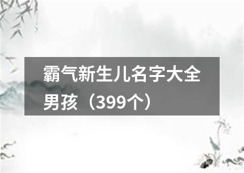 霸气新生儿名字大全男孩（399个）