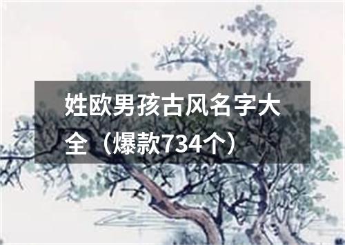 姓欧男孩古风名字大全（爆款734个）