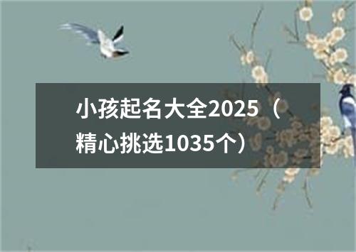 小孩起名大全2025（精心挑选1035个）