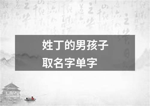 姓丁的男孩子取名字单字