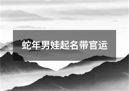 蛇年男娃起名带官运