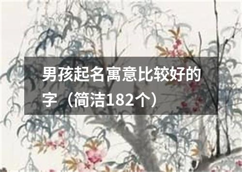 男孩起名寓意比较好的字（简洁182个）