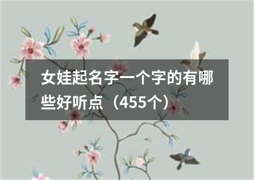 女娃起名字一个字的有哪些好听点（455个）