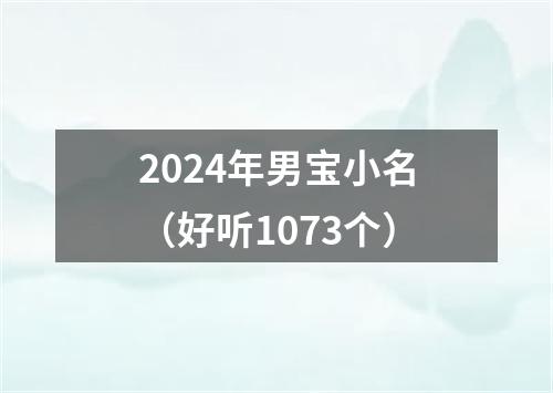 2024年男宝小名（好听1073个）