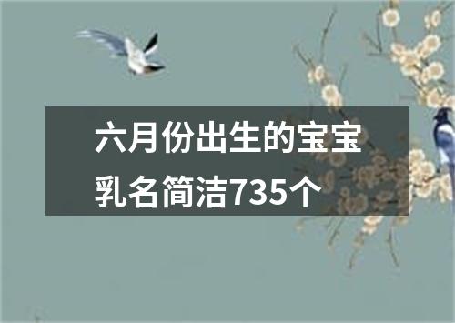 六月份出生的宝宝乳名简洁735个