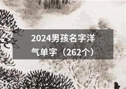 2024男孩名字洋气单字（262个）