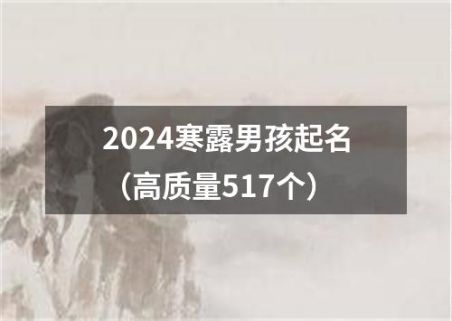 2024寒露男孩起名（高质量517个）