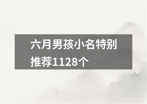 六月男孩小名特别推荐1128个