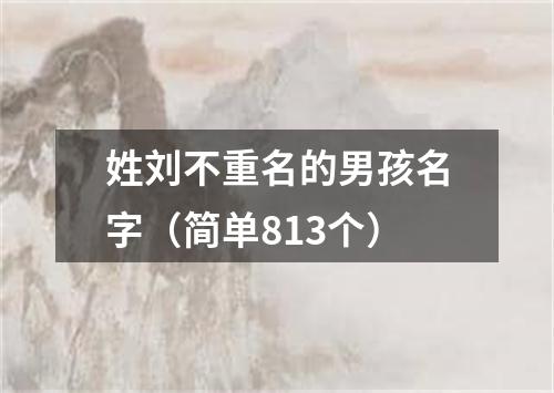 姓刘不重名的男孩名字（简单813个）