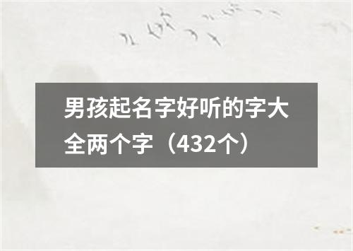 男孩起名字好听的字大全两个字（432个）