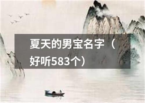 夏天的男宝名字（好听583个）