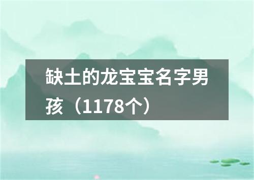 缺土的龙宝宝名字男孩（1178个）