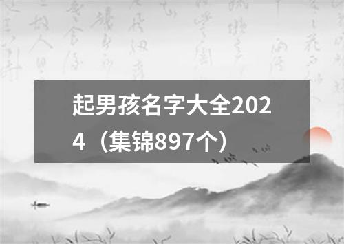 起男孩名字大全2024（集锦897个）