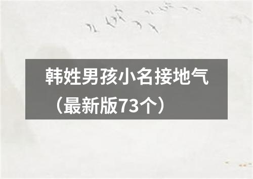 韩姓男孩小名接地气（最新版73个）