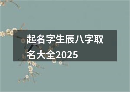 起名字生辰八字取名大全2025