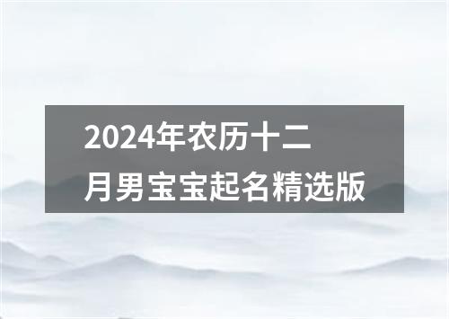 2024年农历十二月男宝宝起名精选版