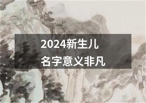 2024新生儿名字意义非凡