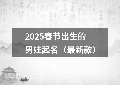 2025春节出生的男娃起名（最新款）