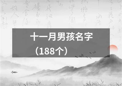 十一月男孩名字（188个）