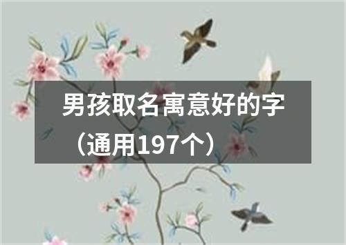 男孩取名寓意好的字（通用197个）