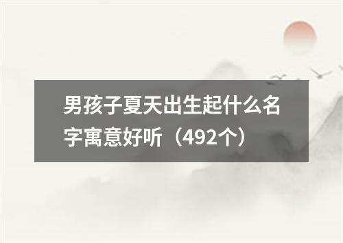 男孩子夏天出生起什么名字寓意好听（492个）