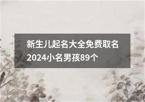 新生儿起名大全免费取名2024小名男孩89个