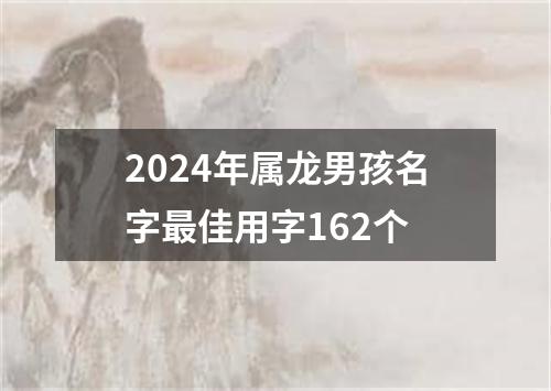 2024年属龙男孩名字最佳用字162个