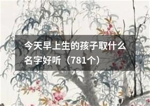 今天早上生的孩子取什么名字好听（781个）