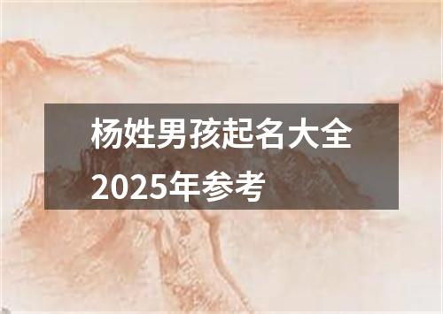 杨姓男孩起名大全2025年参考