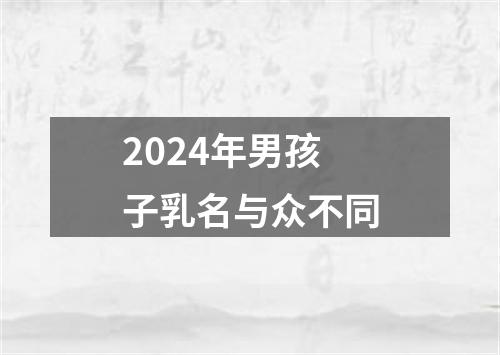 2024年男孩子乳名与众不同