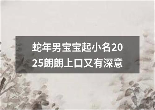 蛇年男宝宝起小名2025朗朗上口又有深意