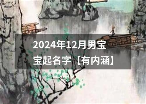 2024年12月男宝宝起名字【有内涵】