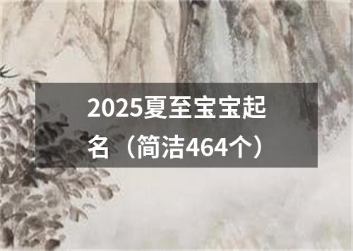 2025夏至宝宝起名（简洁464个）