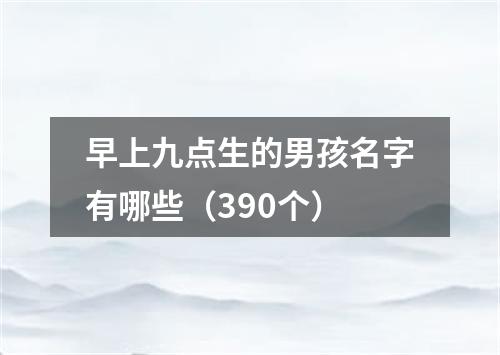 早上九点生的男孩名字有哪些（390个）