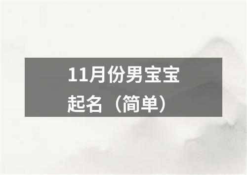 11月份男宝宝起名（简单）