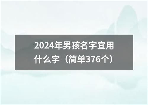 2024年男孩名字宜用什么字（简单376个）