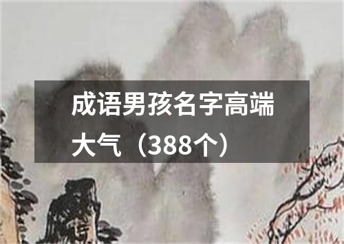 成语男孩名字高端大气（388个）