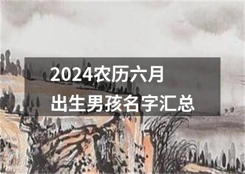 2024农历六月出生男孩名字汇总