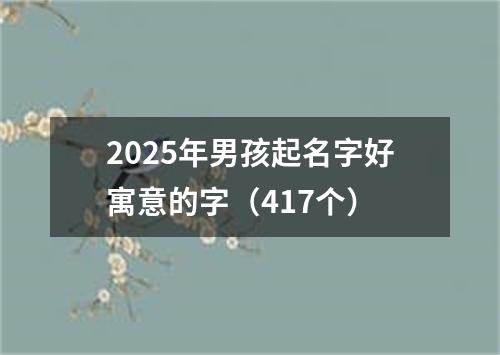 2025年男孩起名字好寓意的字（417个）