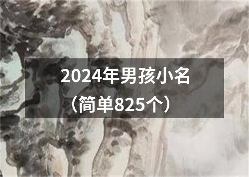 2024年男孩小名（简单825个）