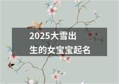 2025大雪出生的女宝宝起名