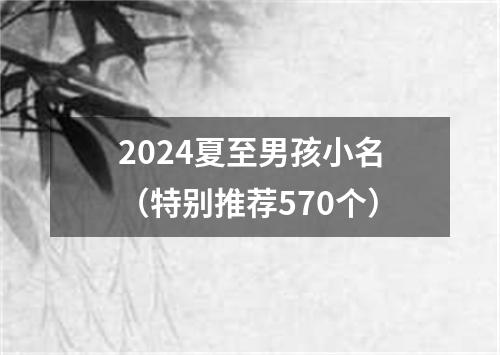 2024夏至男孩小名（特别推荐570个）