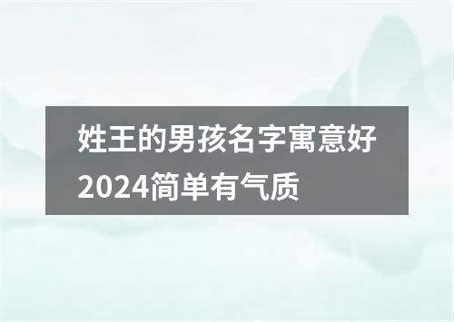 姓王的男孩名字寓意好2024简单有气质