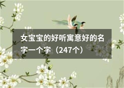 女宝宝的好听寓意好的名字一个字（247个）