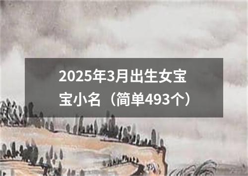 2025年3月出生女宝宝小名（简单493个）