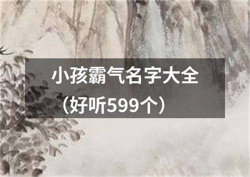 小孩霸气名字大全（好听599个）